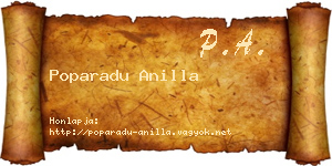 Poparadu Anilla névjegykártya