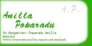 anilla poparadu business card
